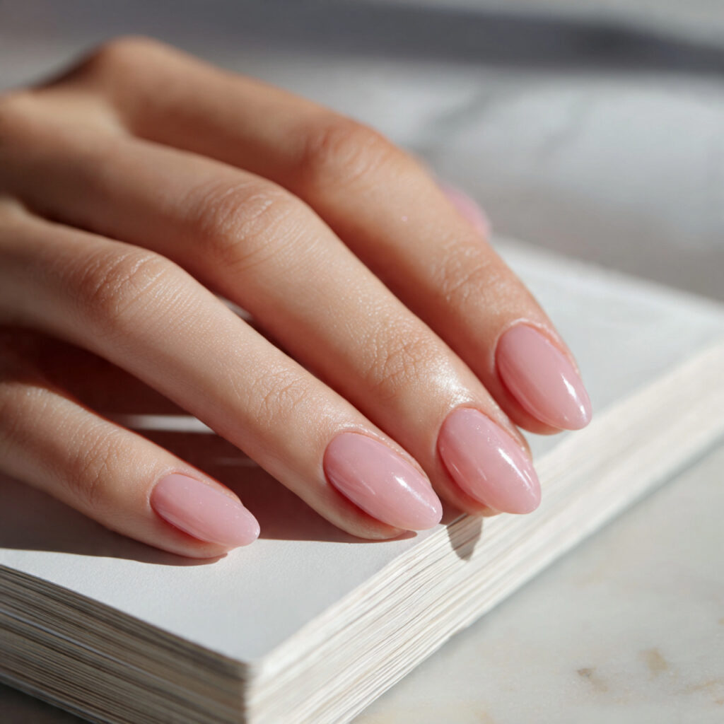 25 Busy Mom Nail Ideas That Look Put-Together Without Extra Effort 14 perfectly shaped short rounded nails with sheer pi