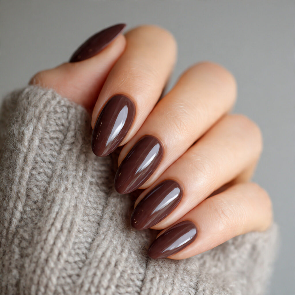 rich chocolate brown nails glossy or matte
