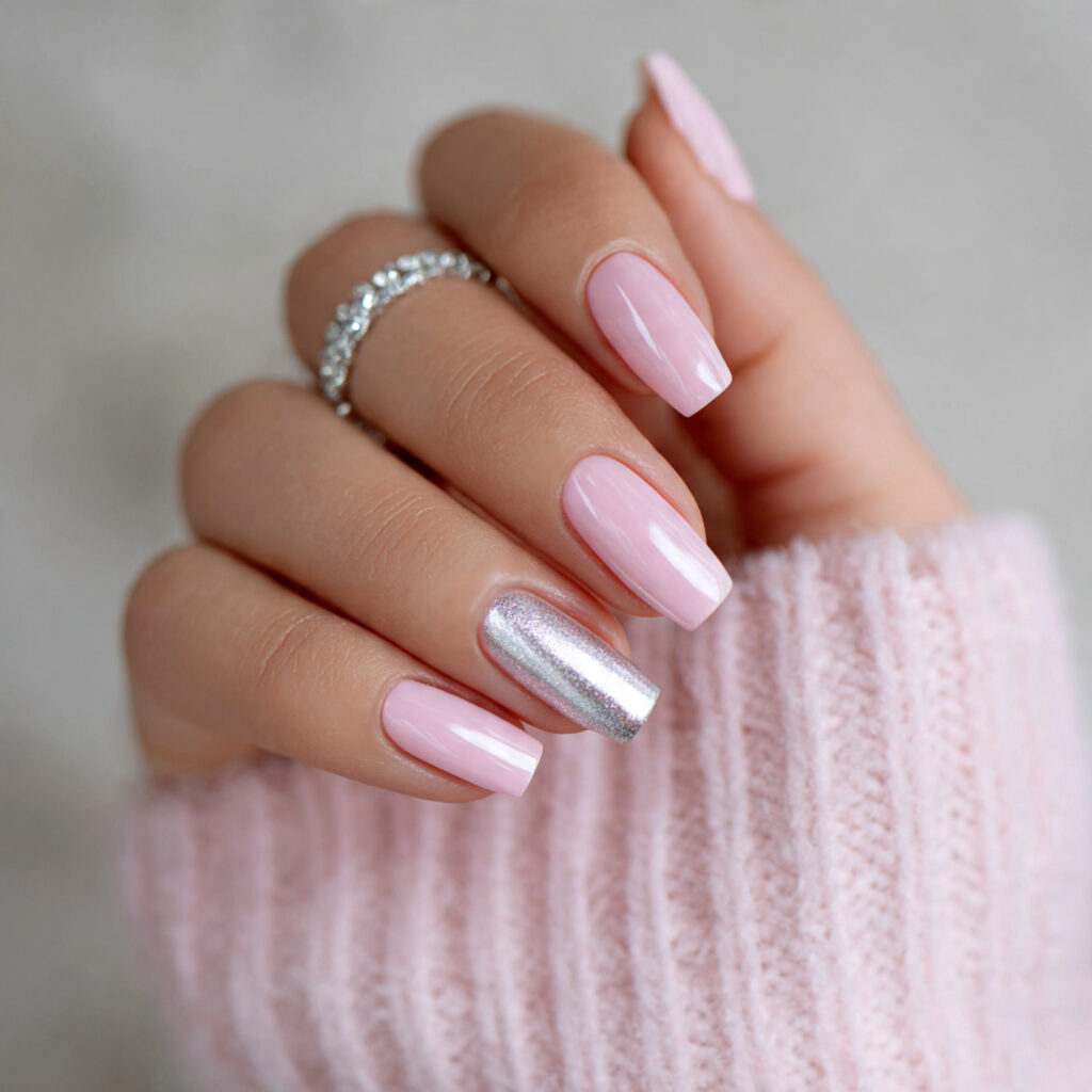 Sheer Pink with Silver Accent