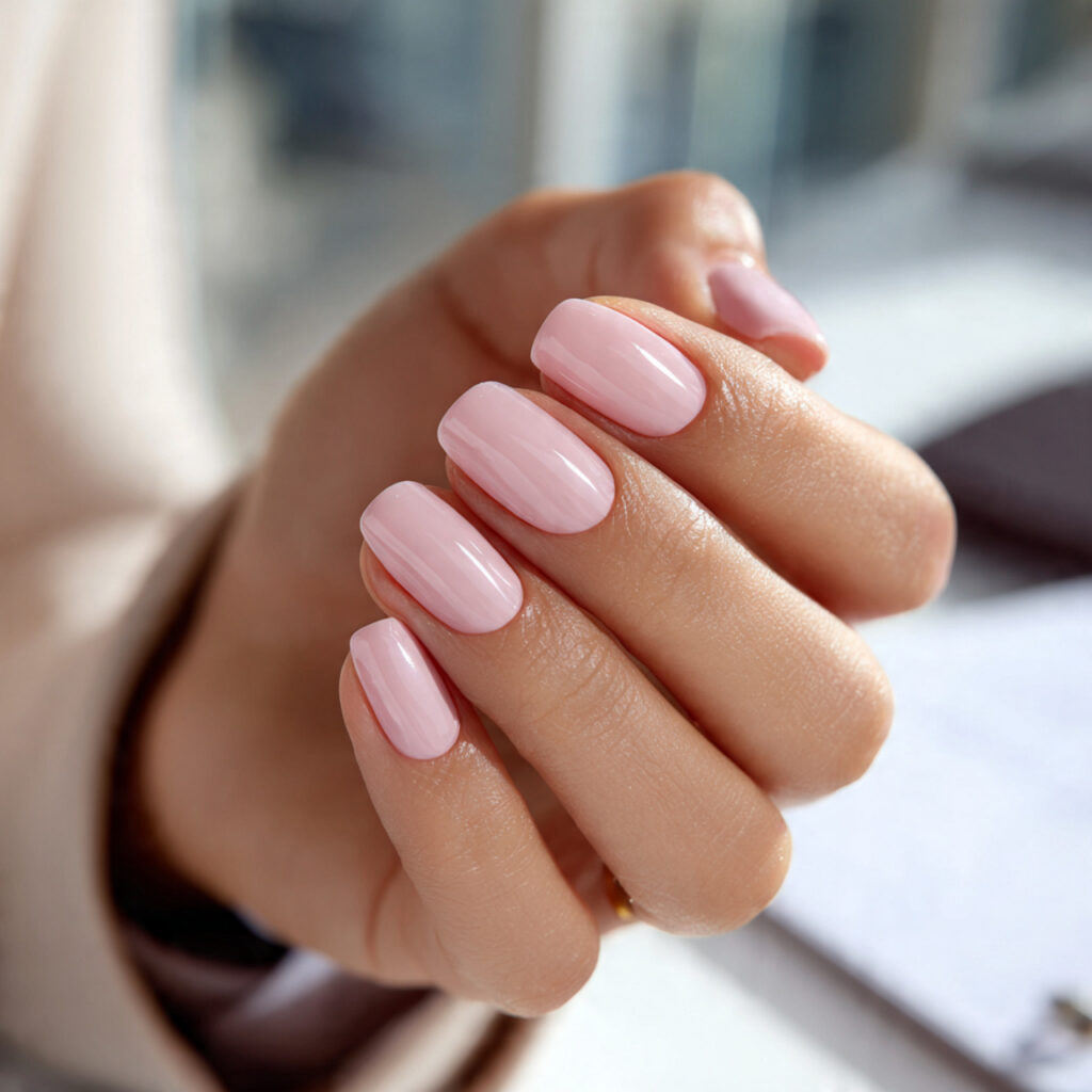25 Office Nail Ideas That Look Professional, Clean, and Effortlessly Stylish 8 sheer ballet pink nails with a soft