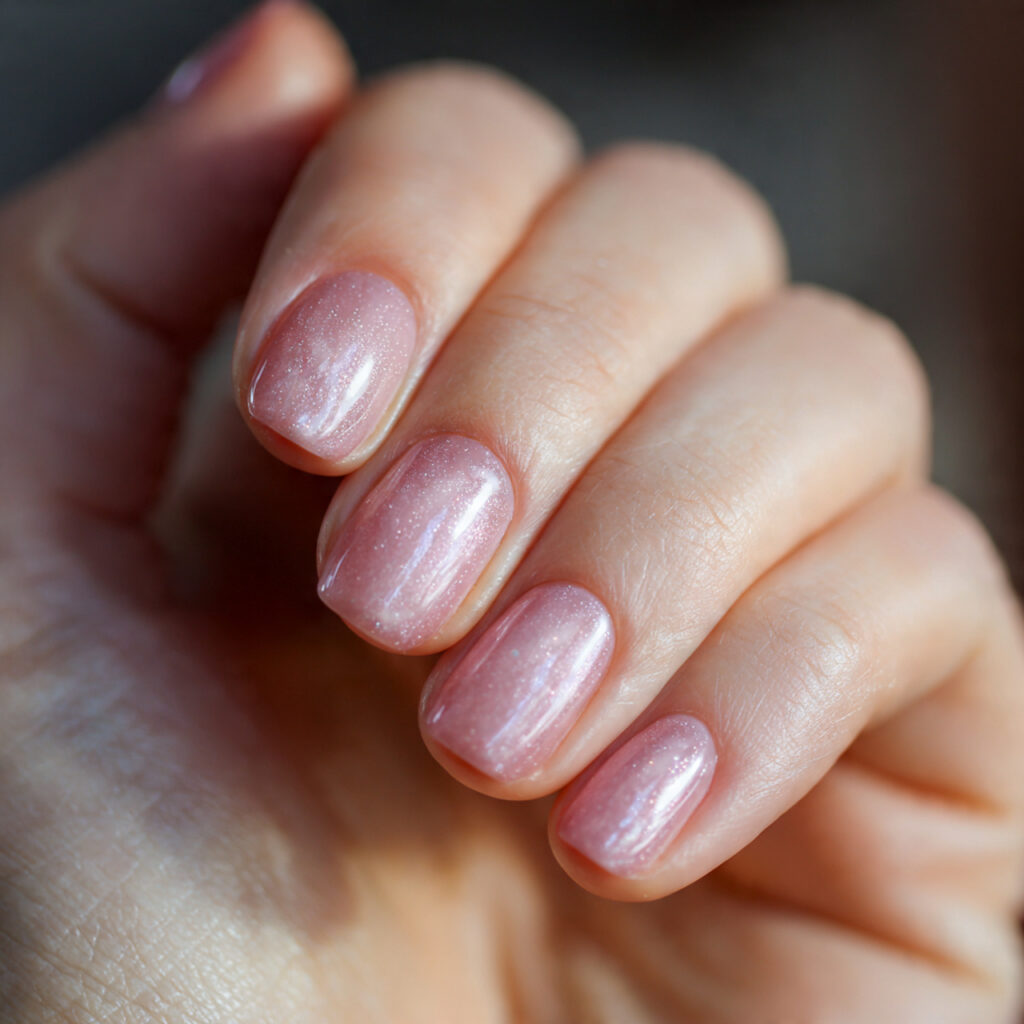 21 Simple Classy Nails 2026 That Look Clean and Elegant 10 sheer pink nails with very subtle shimmer