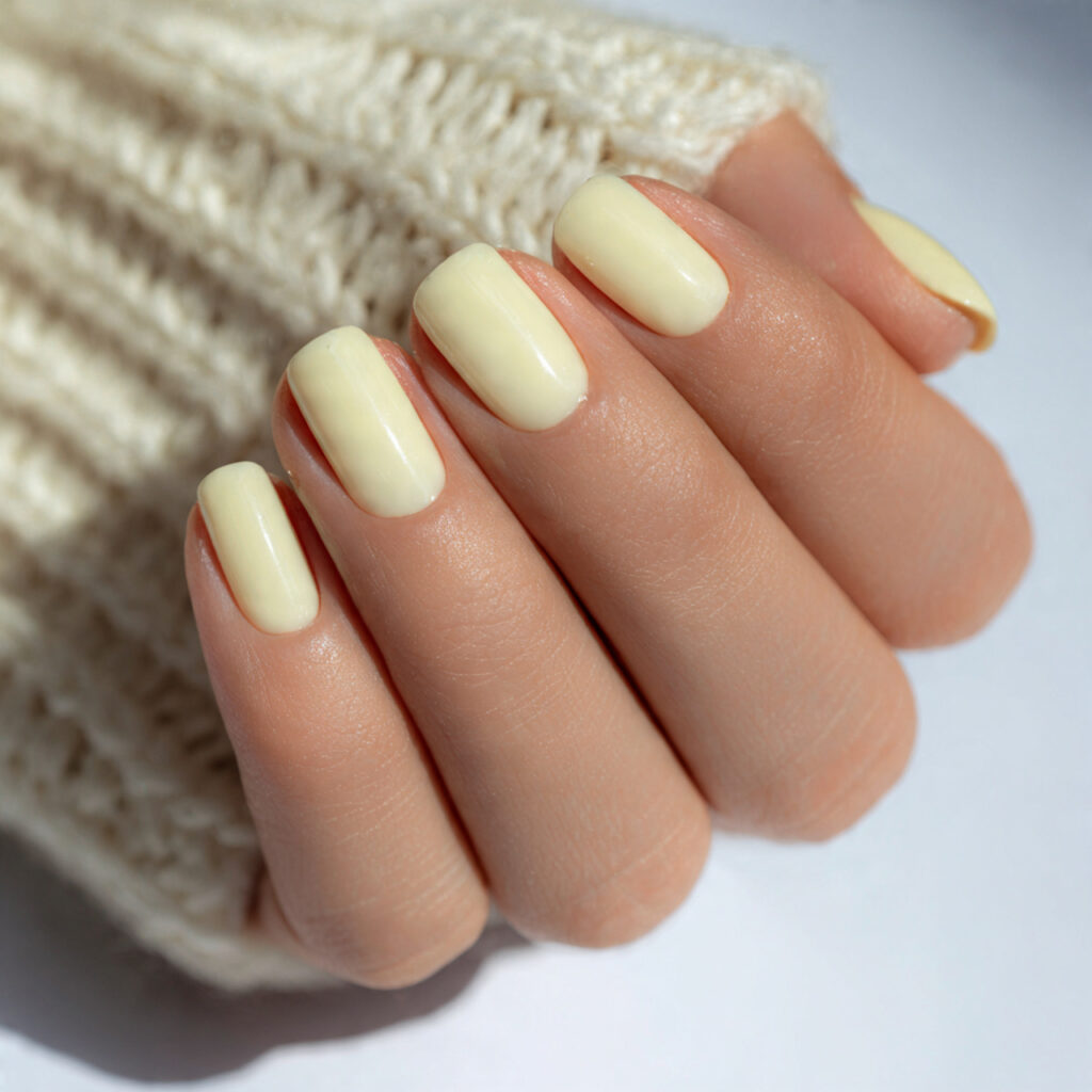 26 Easy Spring Nails Anyone Can Do at Home 17 Soft Yellow Solid