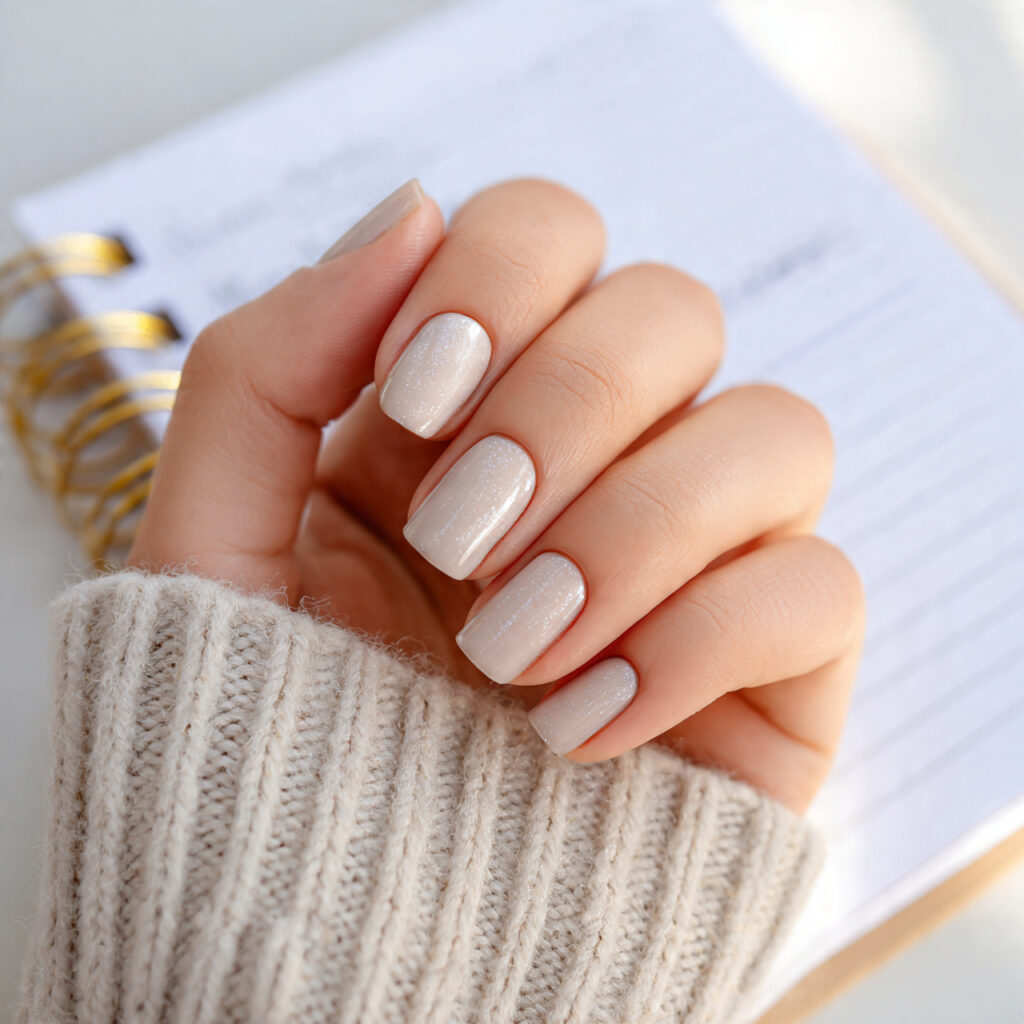 25 Busy Mom Nail Ideas That Look Put-Together Without Extra Effort 26 short practical nails painted in a soft neutral sh