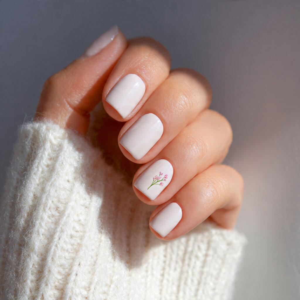 The Milky White Square Set With One Accent