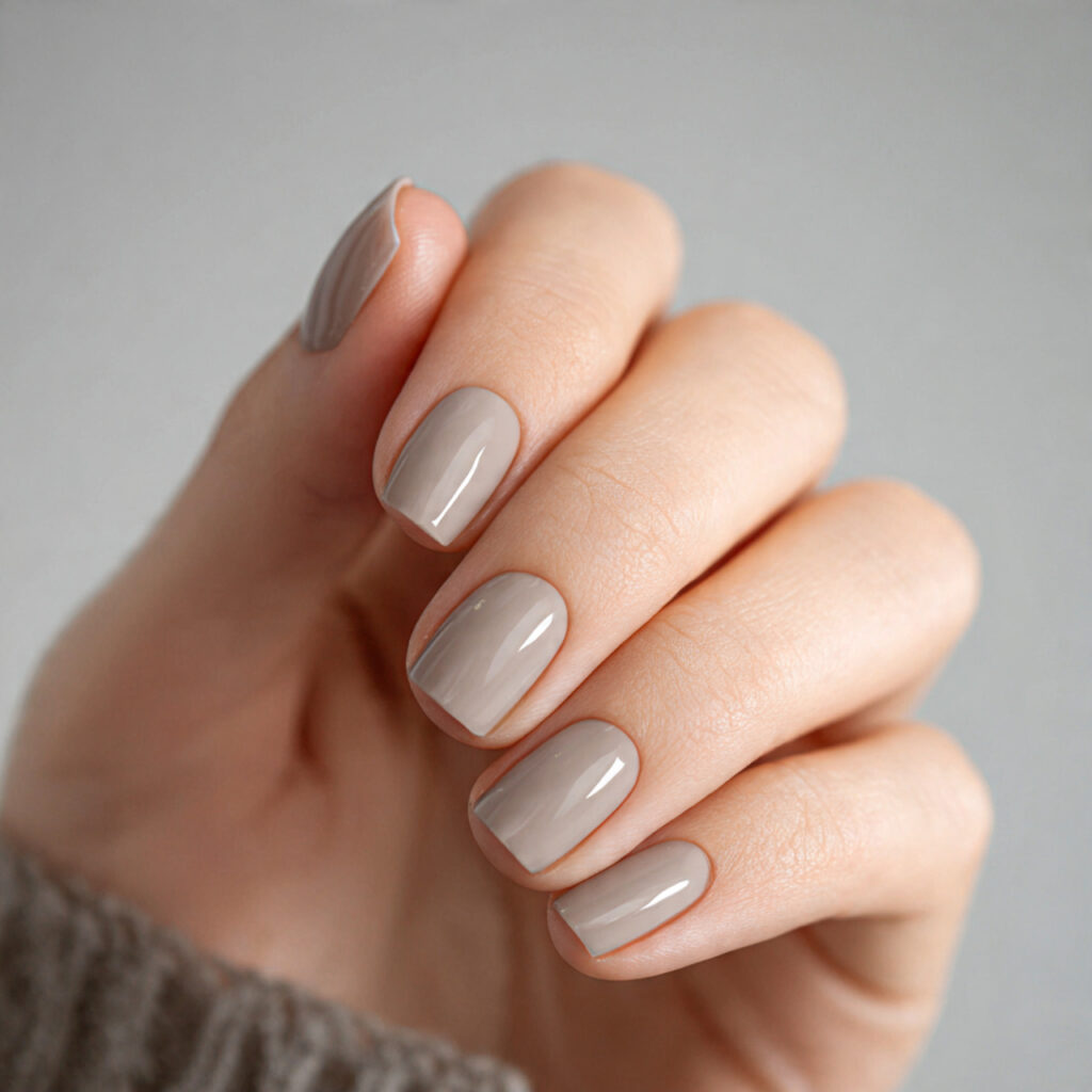 27 Everyday Short Nails That Are Clean, Minimal, and Stylish 16 short greige nails with sleek minimalist aesthetic