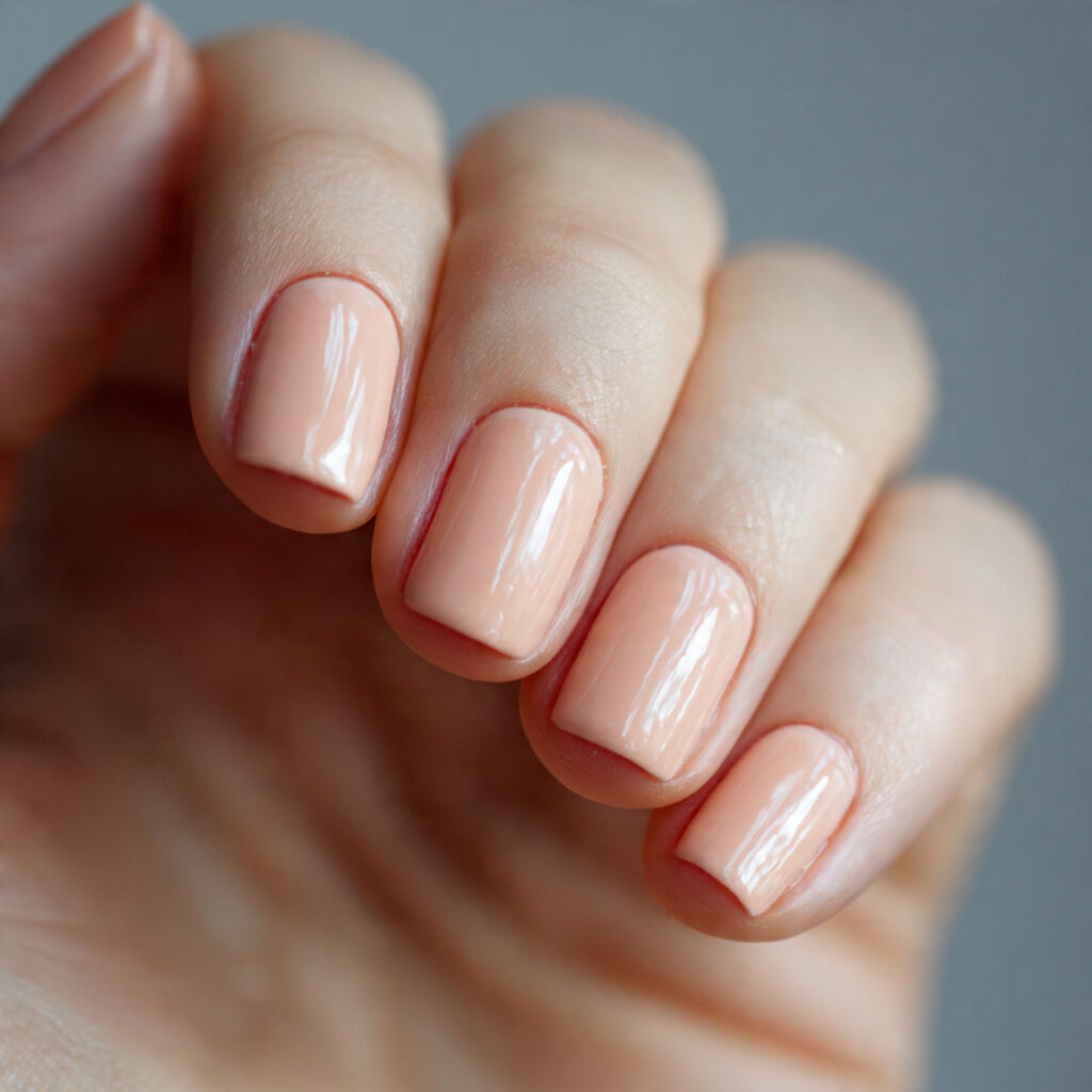 28 Classy Spring Nail Designs for Short & Trendy Nails 11 short nails painted in a pale peach