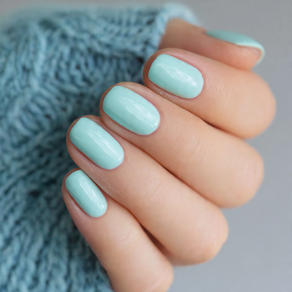 28 Classy Spring Nail Designs for Short & Trendy Nails 24 short nails painted in pale aqua cool