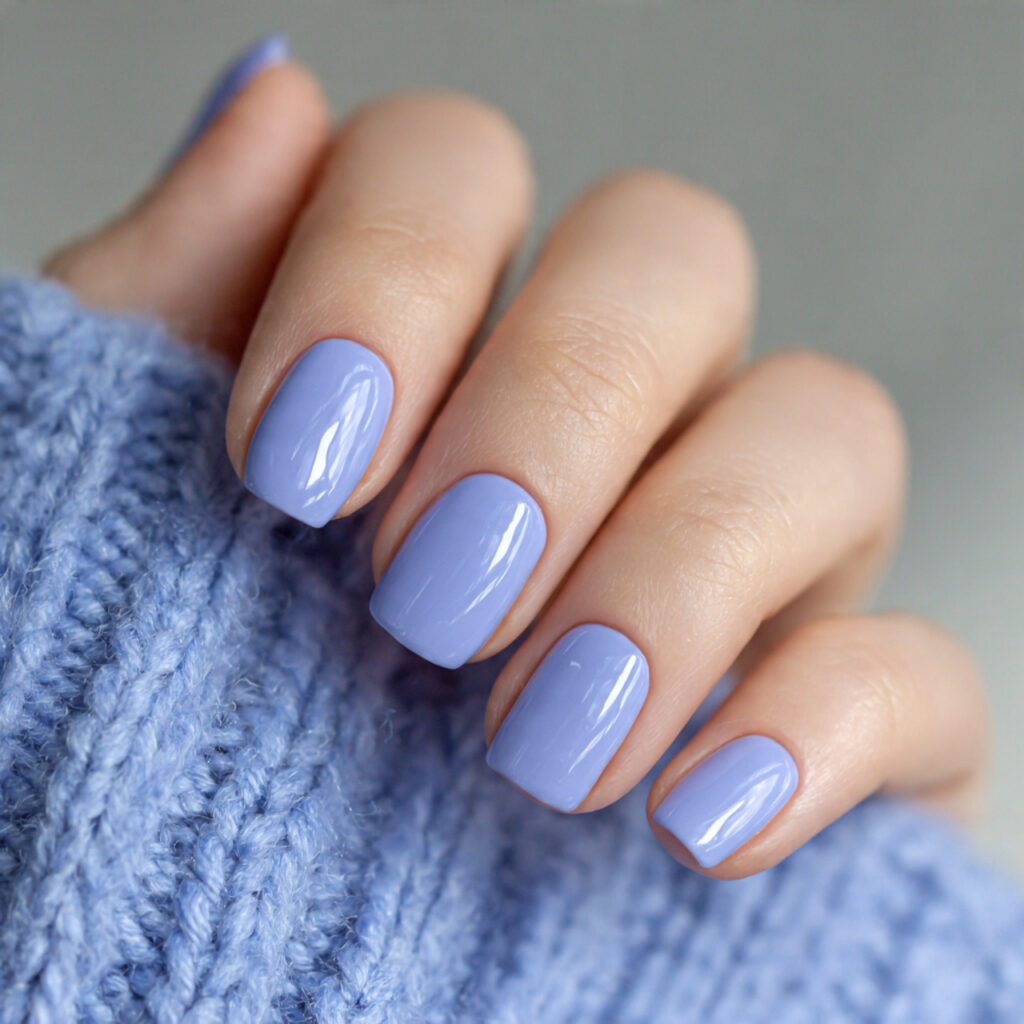 28 Classy Spring Nail Designs for Short & Trendy Nails 17 short nails painted in soft periwinkle blue