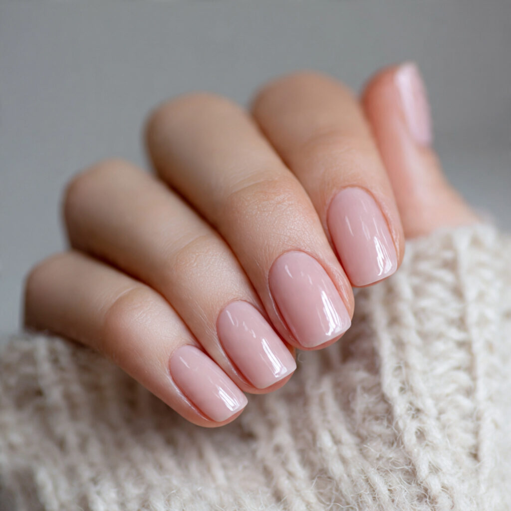 28 Classy Spring Nail Designs for Short & Trendy Nails 5 short nails with a sheer soft pink