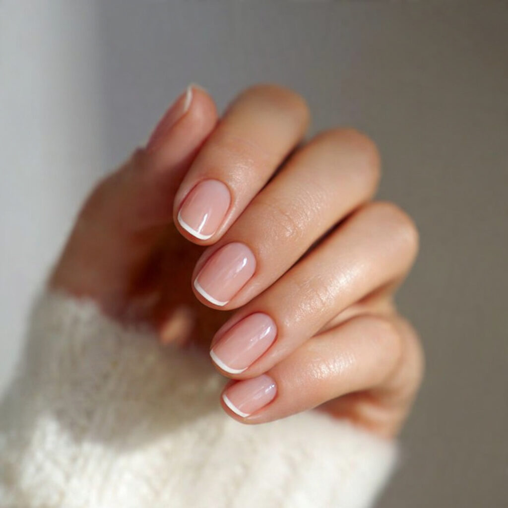 26 Easy Spring Nails Anyone Can Do at Home 8 Blush Pink with White Tips