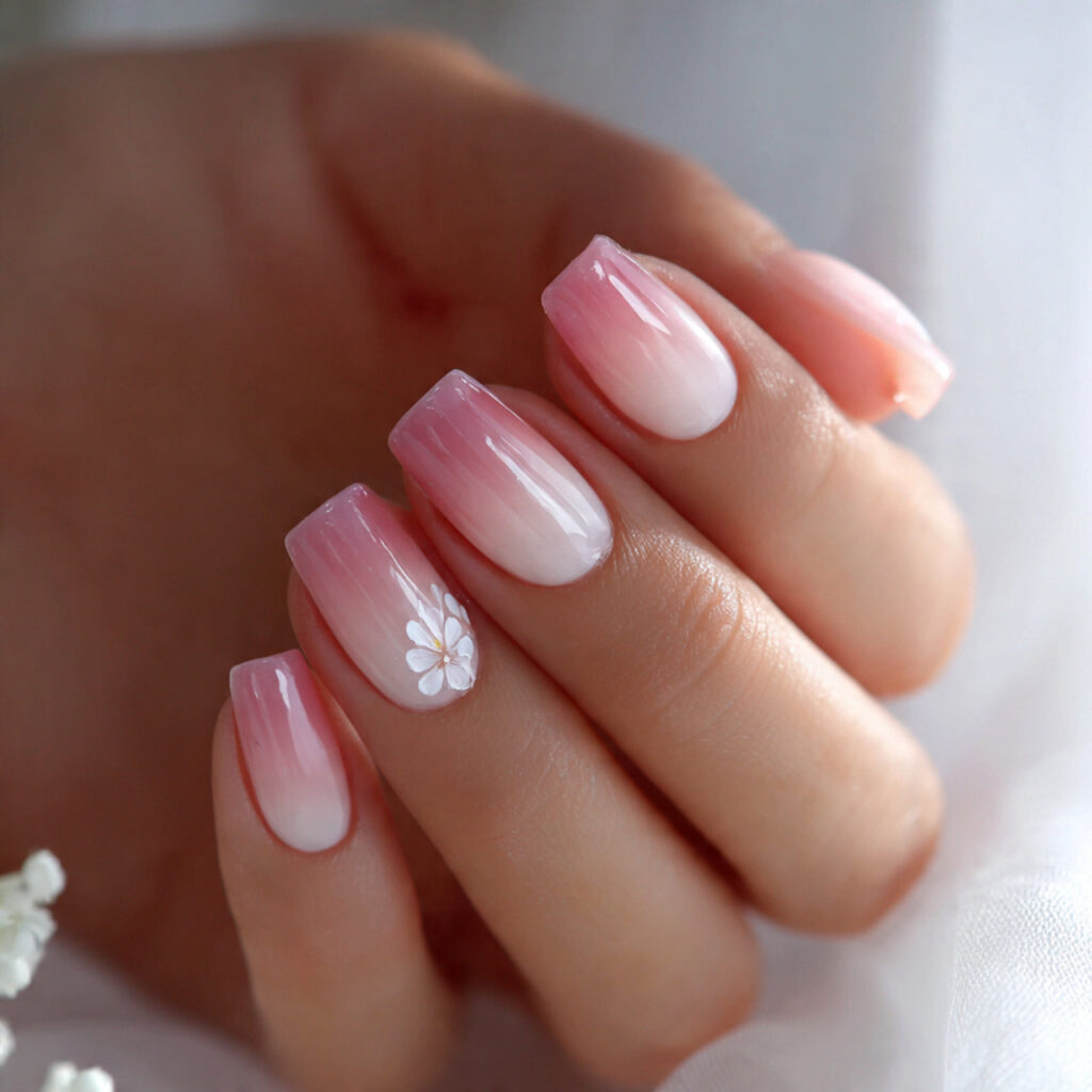 Pastel Gradient With Floral Accent