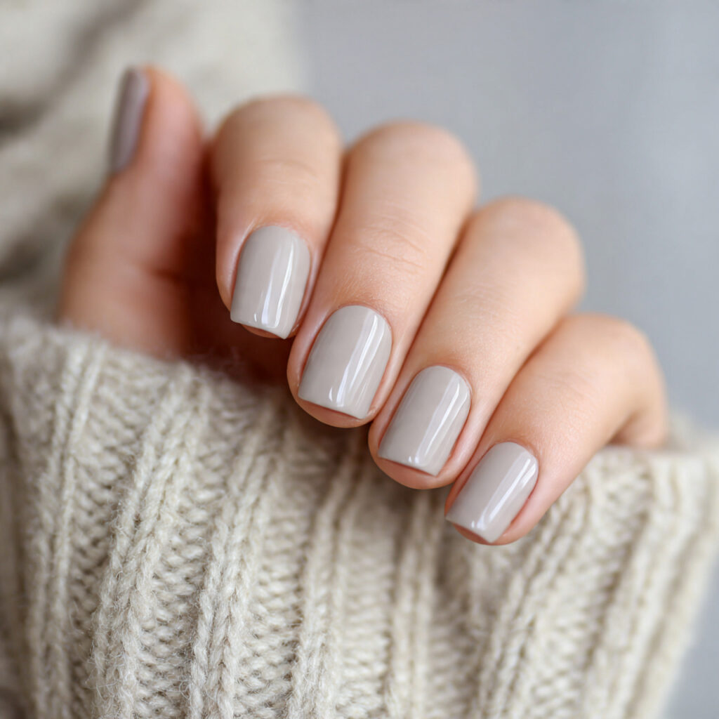 21 Quiet Luxury Nail Ideas That Look Minimal, Expensive, and Timeless 12 soft dove gray nails with a cream finish