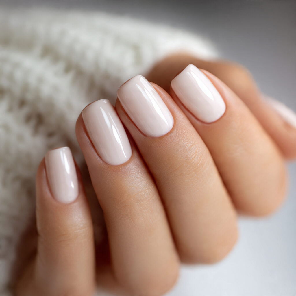 25 Office Nail Ideas That Look Professional, Clean, and Effortlessly Stylish 14 soft ivory nails with warm undertones short