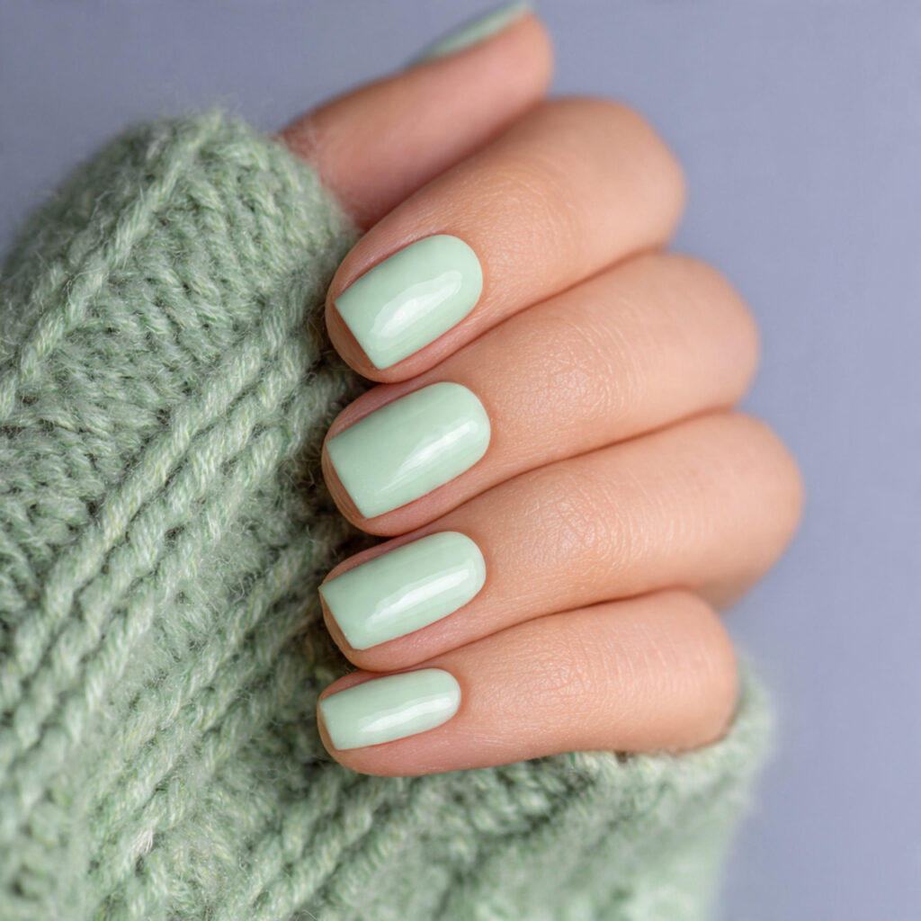 soft mint green manicure that is fresh