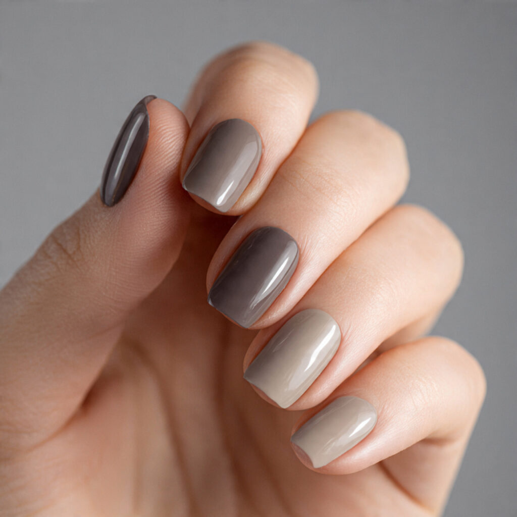 sophisticated greige nail look for teachers blending