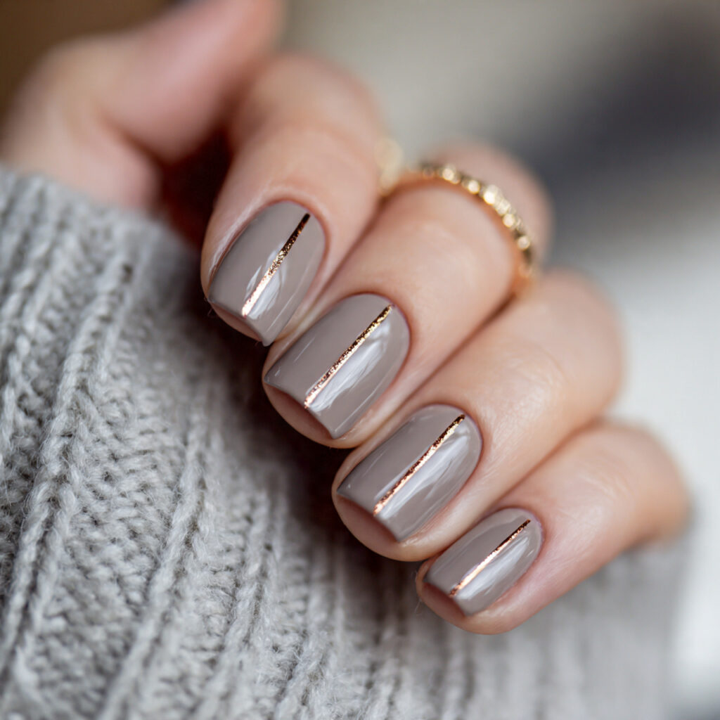 sophisticated taupe nails accented with subtle rose
