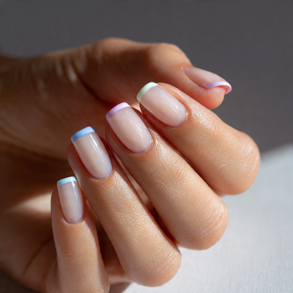 The French Tip Rainbow Square Set