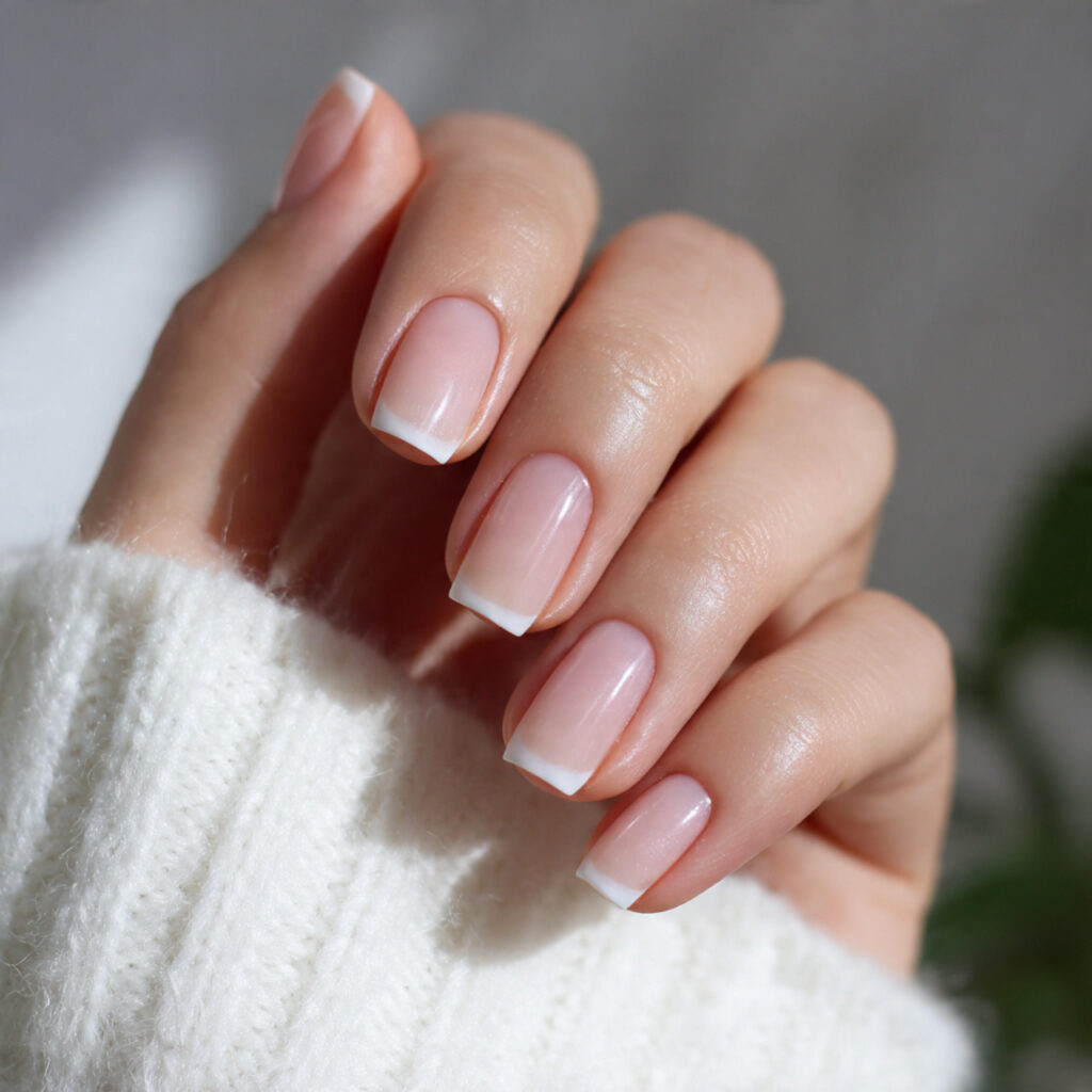 Pastel French Tips on Square Nails