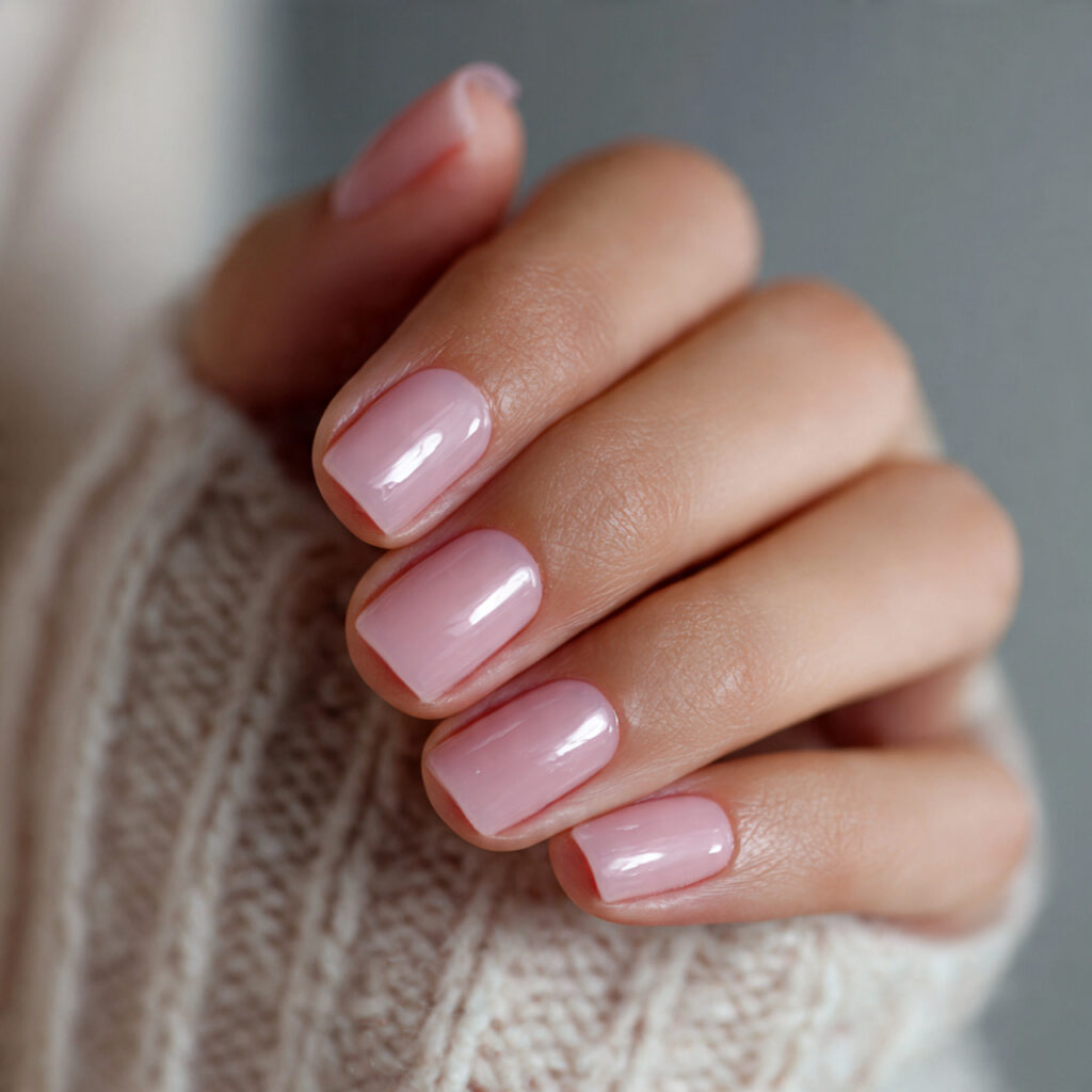27 Everyday Short Nails That Are Clean, Minimal, and Stylish 21 translucent rose short nails soft romantic subtle
