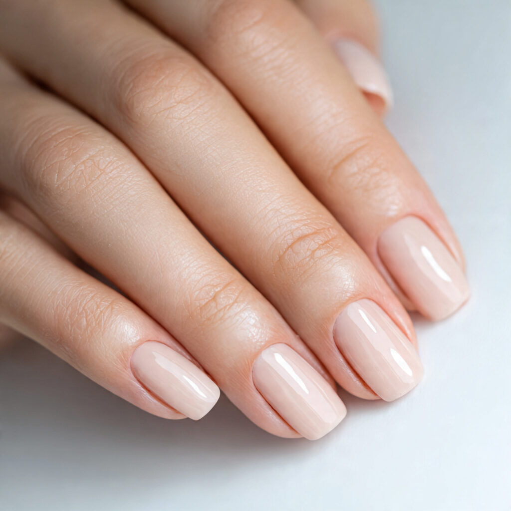 very soft beige nails close to natural nail color