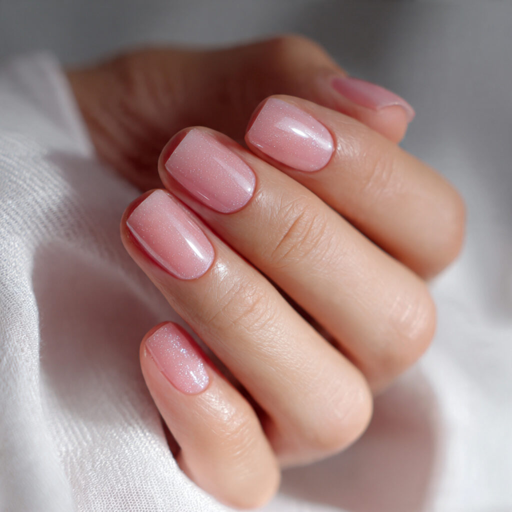 21 Simple Classy Nails 2026 That Look Clean and Elegant 15 very sheer rose toned polish over natural nails