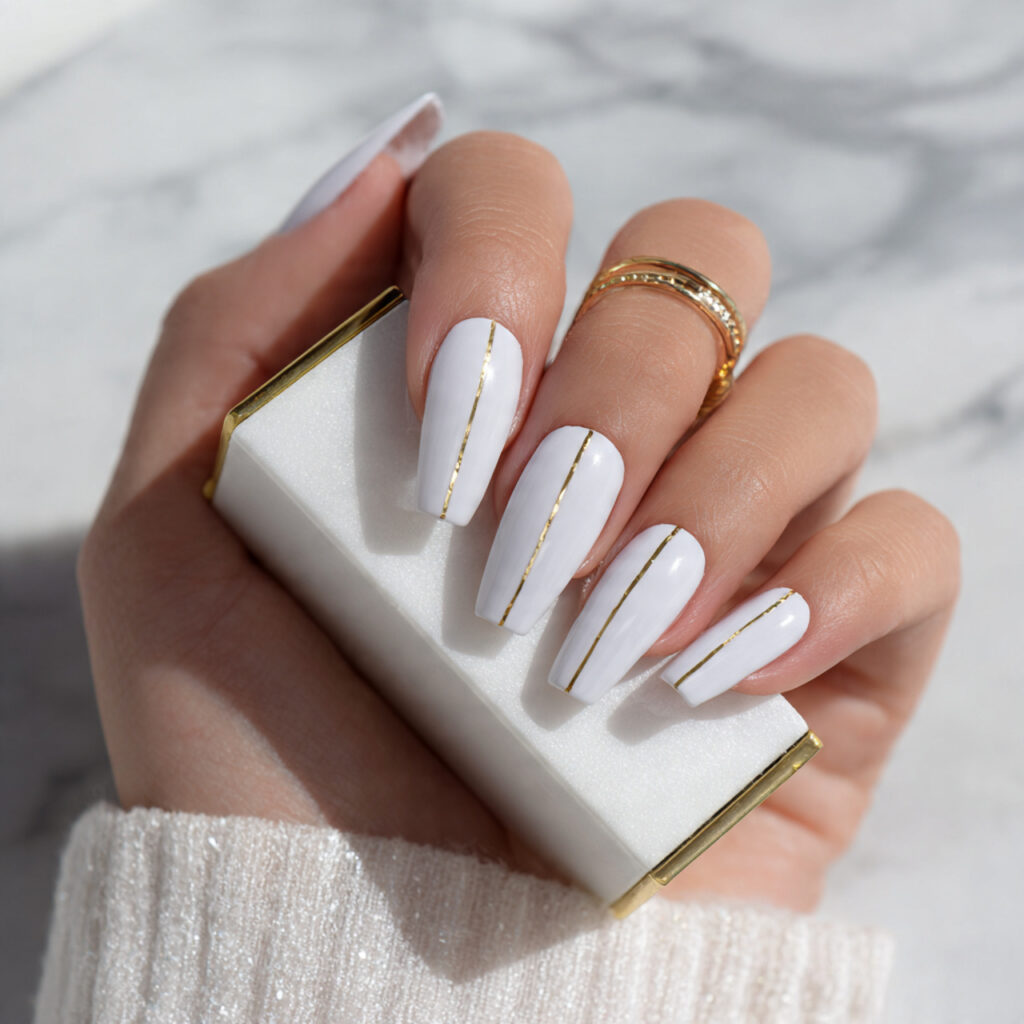 White Coffin with Gold Details