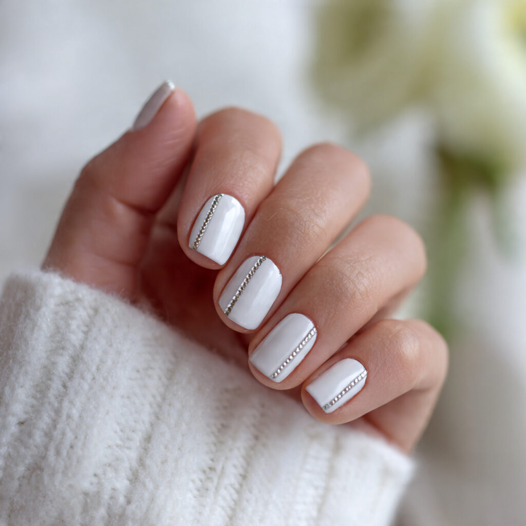 White with Silver Accents