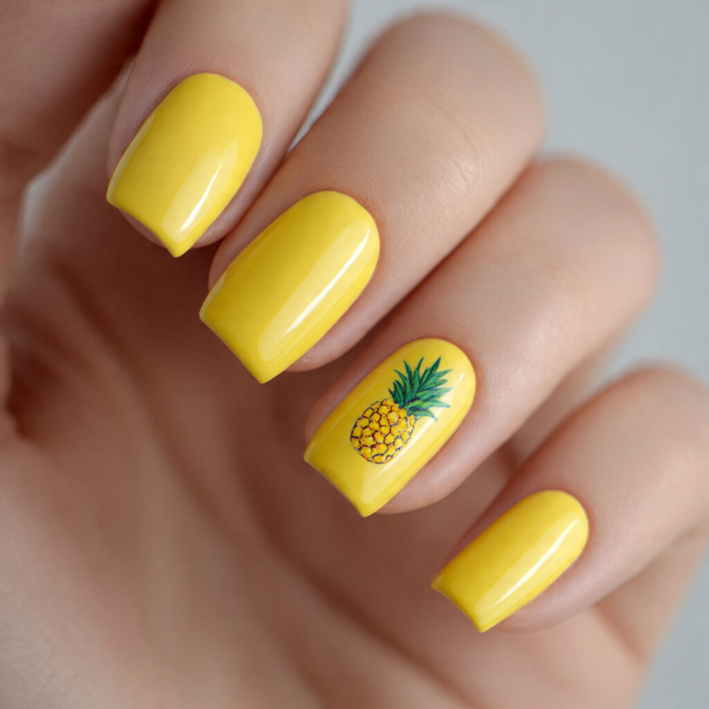 Pineapple Accent Nail